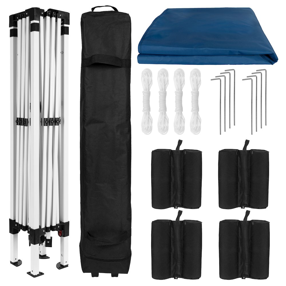 10'x10' Blue Event Straight Leg Canopy Tent with Sandbags and Wheeled Case. Picture 9