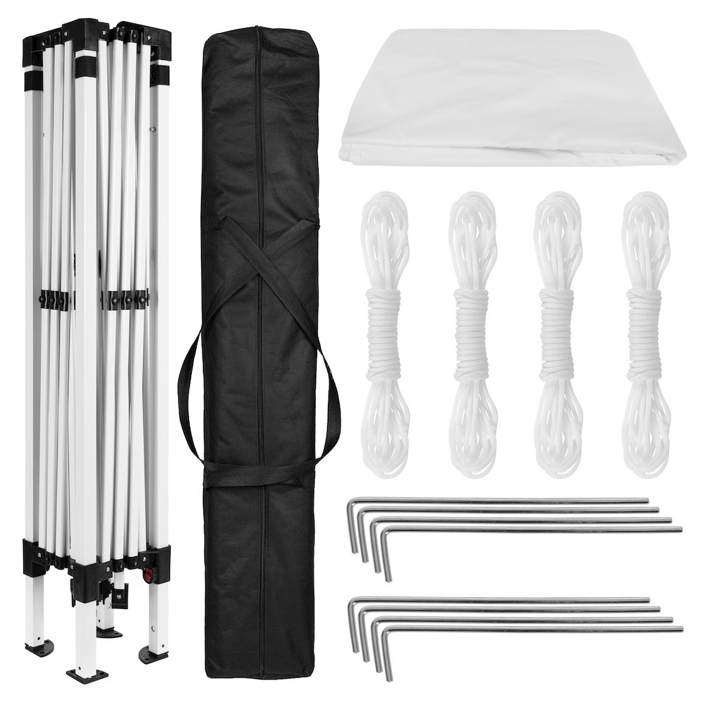 10'x10' White Outdoor Pop Up Event Slanted Leg Canopy Tent with Carry Bag. Picture 9