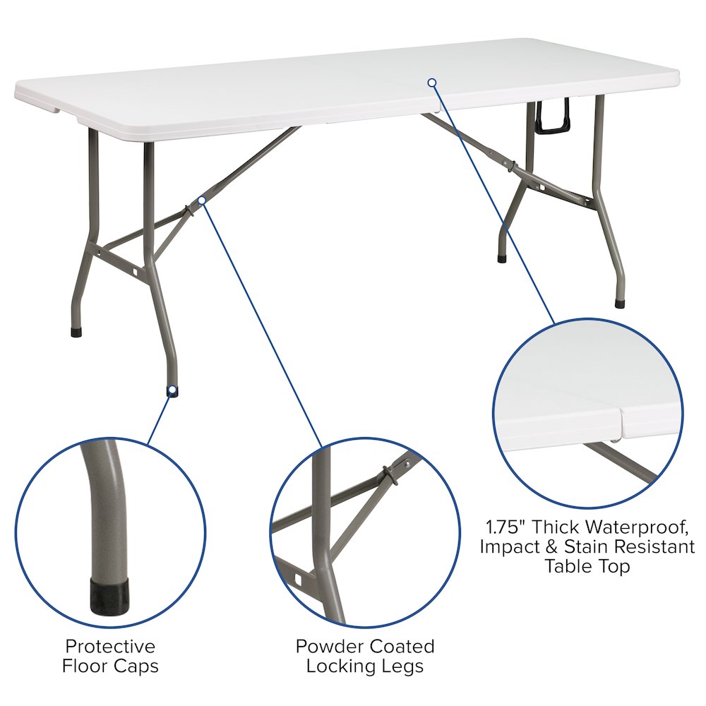 10'x10' White Canopy Tent with Wheeled Case and 6-Foot Bi-Fold Folding Table. Picture 4