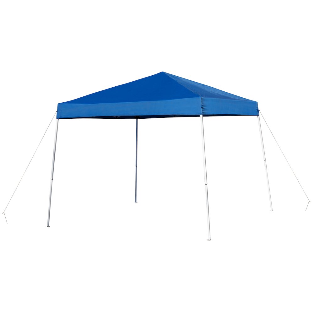 8'x8' Blue Outdoor Pop Up Event Slanted Leg Canopy Tent with Carry Bag. Picture 1