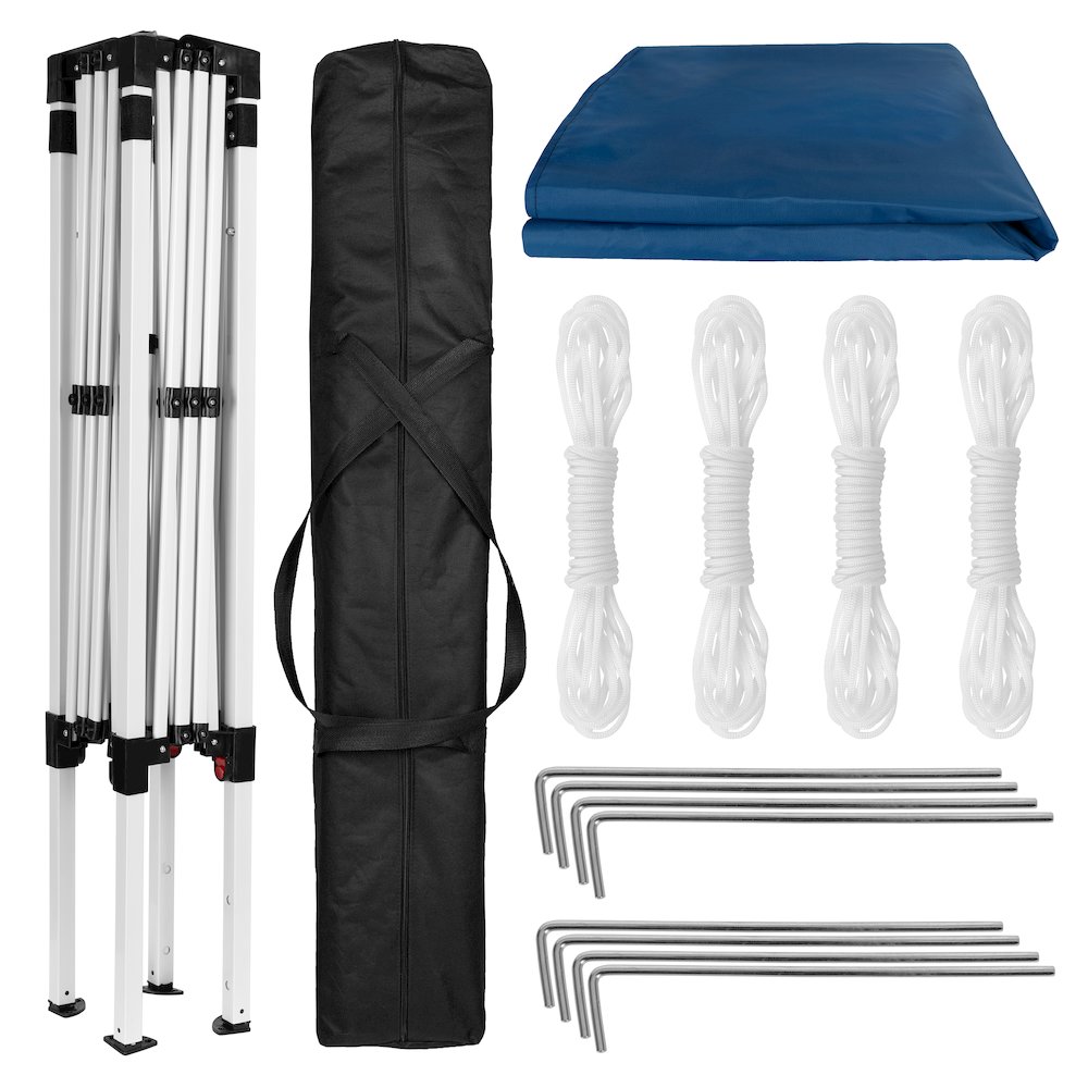 8'x8' Blue Outdoor Pop Up Event Slanted Leg Canopy Tent with Carry Bag. Picture 9