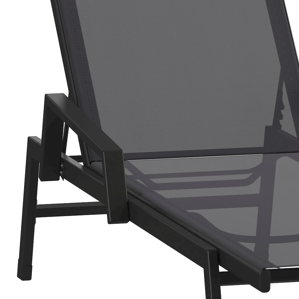 Modern Outdoor Chaise Lounge Chair with Arms. Picture 9