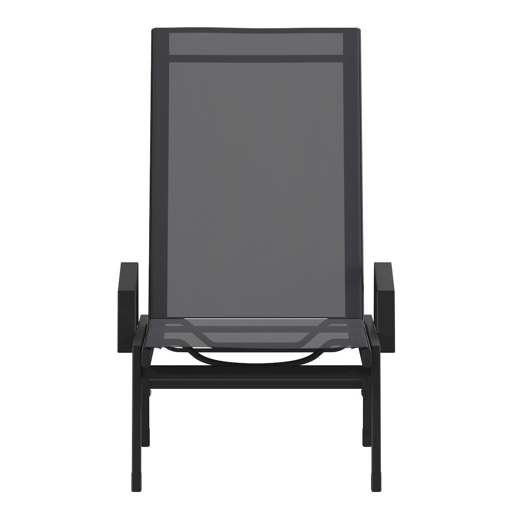 Modern Outdoor Chaise Lounge Chair with Arms. Picture 11