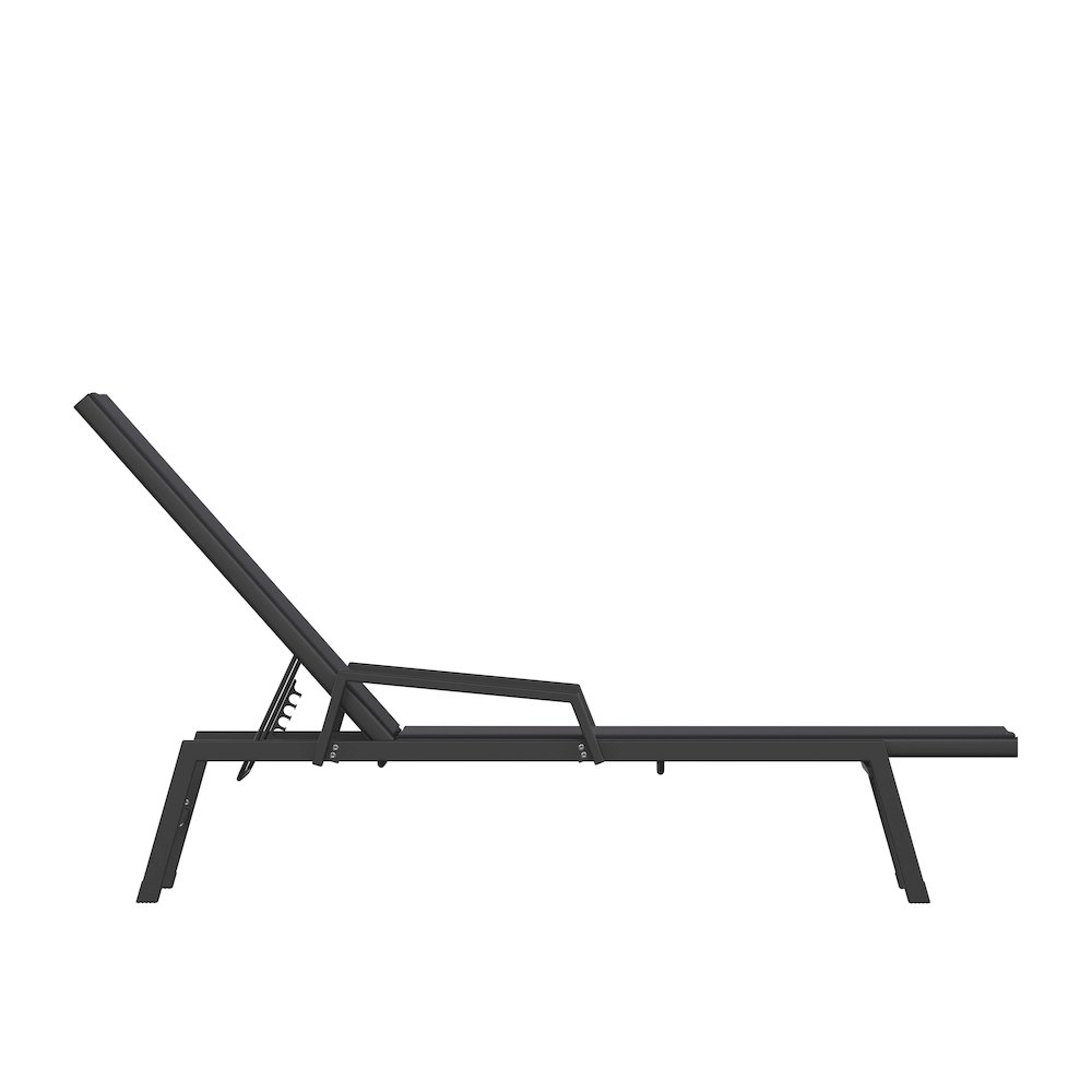 Modern Outdoor Chaise Lounge Chair with Arms. Picture 10
