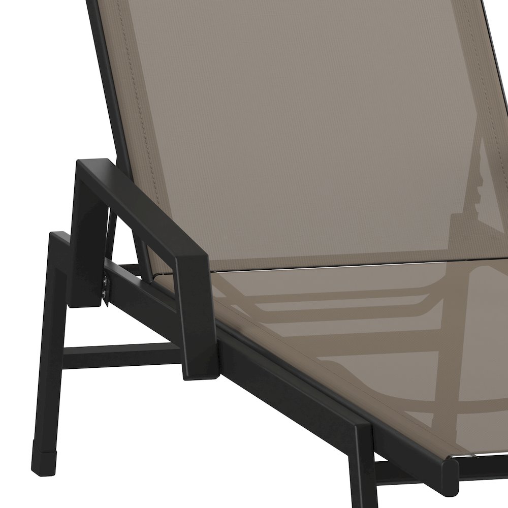 Modern Outdoor Chaise Lounge Chair with Arms. Picture 9