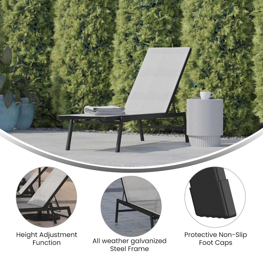 Modern Outdoor Chaise Lounge Chair. Picture 4