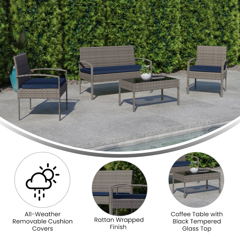 Contemporary Outdoor Seating Set. Picture 4