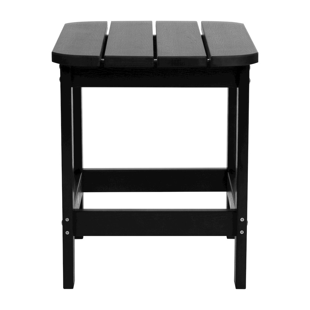 All-Weather Poly Resin Wood Adirondack Side Table in Black. Picture 6