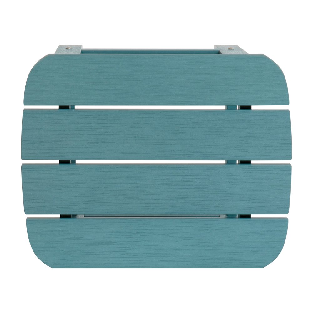 All-Weather Poly Resin Wood Adirondack Side Table in Teal. Picture 8