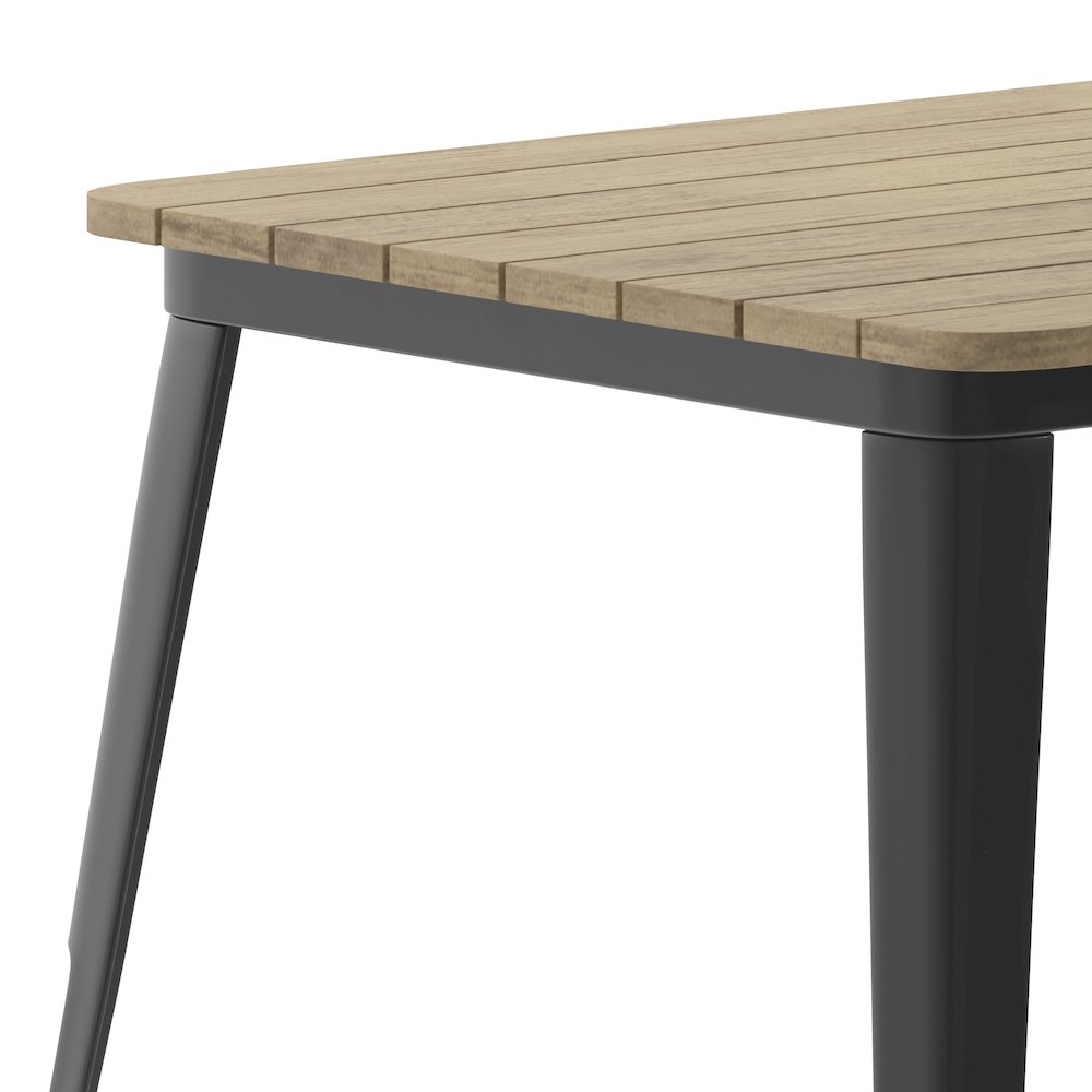Contemporary 30" x 60" Commercial Dining Table for 6 with Umbrella Hole. Picture 8
