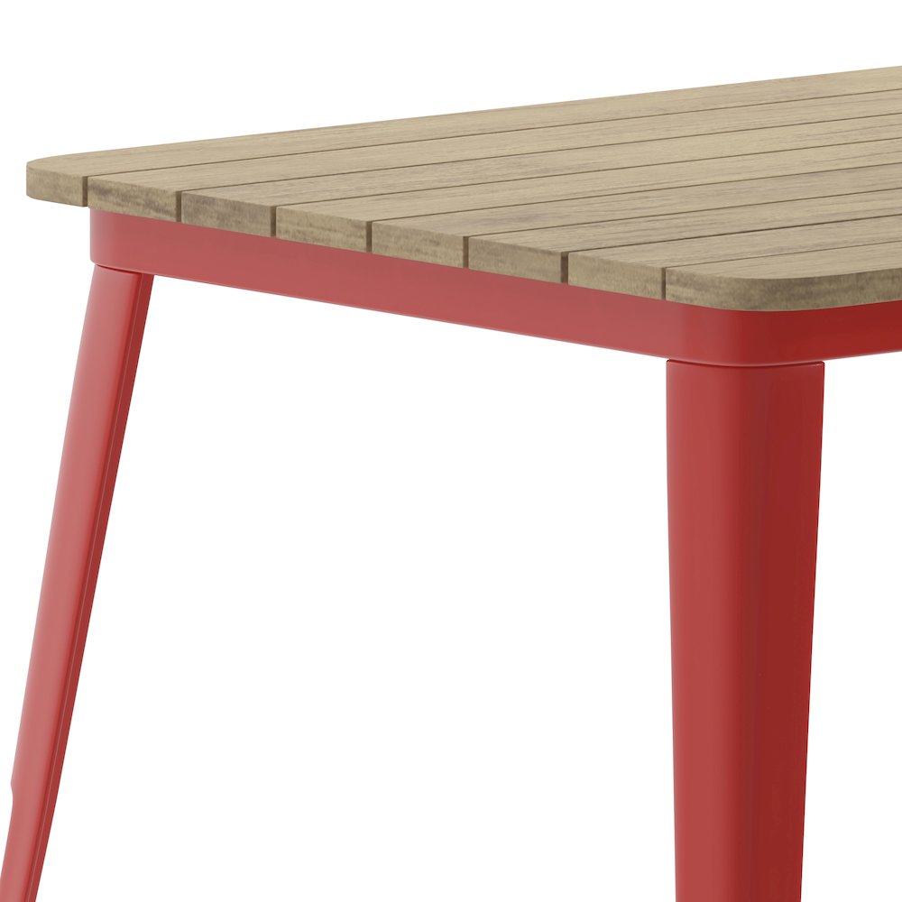 Contemporary 30" x 60" Commercial Dining Table for 6 with Umbrella Hole. Picture 8