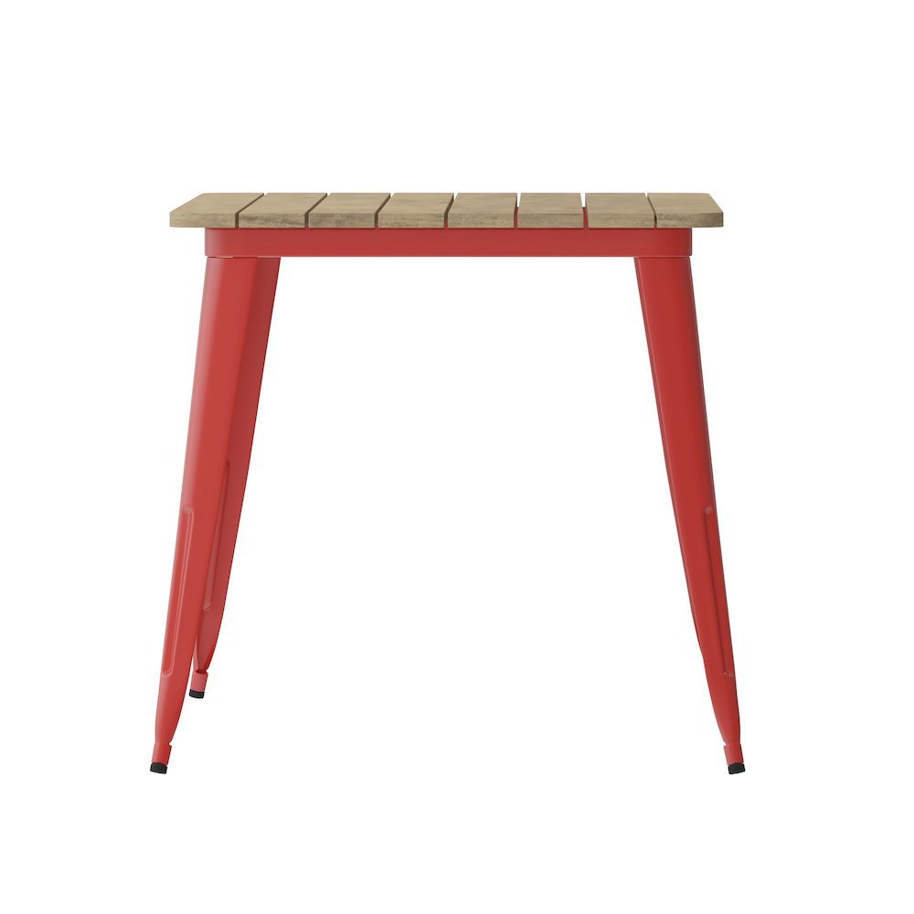 Contemporary 30" x 60" Commercial Dining Table for 6 with Umbrella Hole. Picture 9