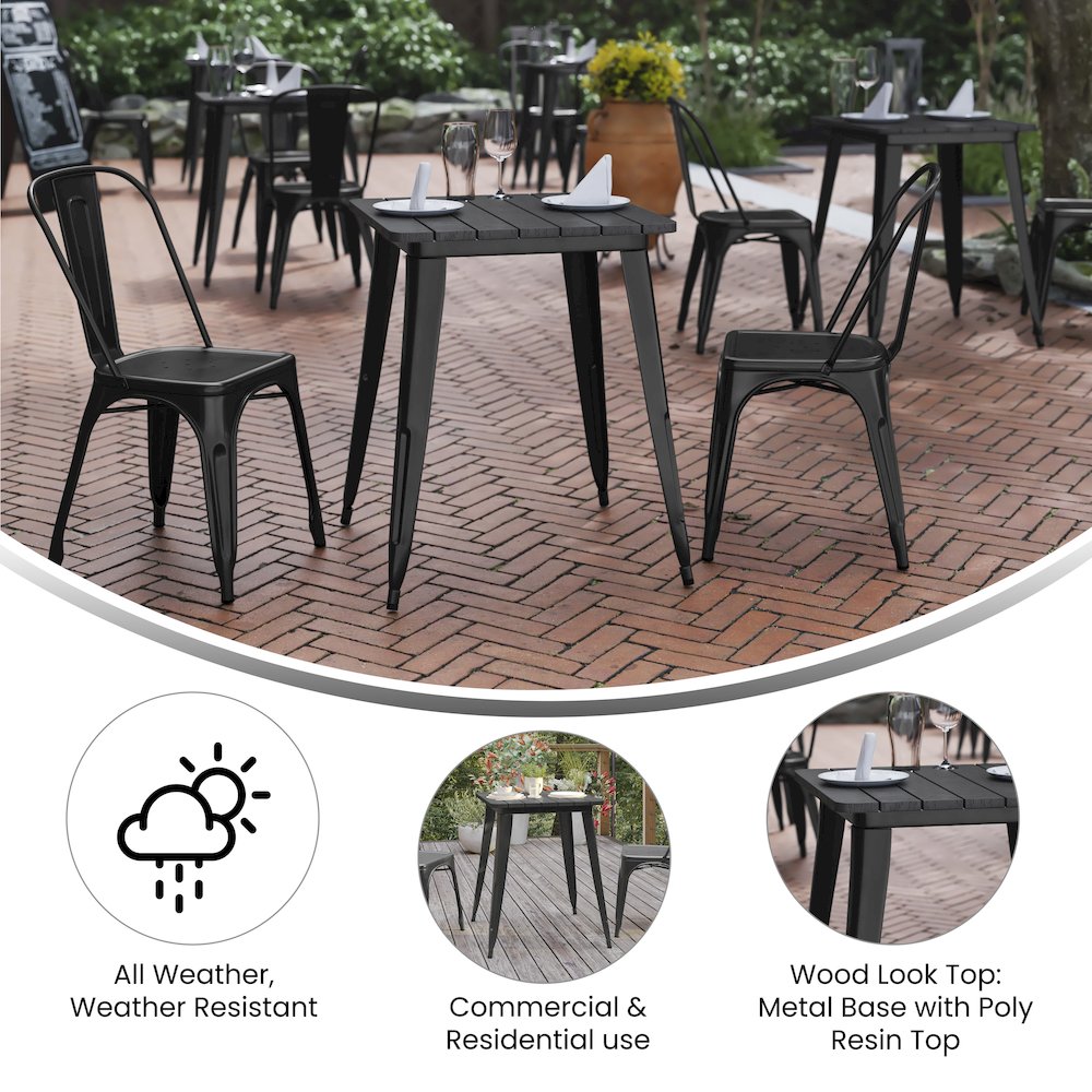 Contemporary 23.75" Square Commercial Dining Table for 2. Picture 4