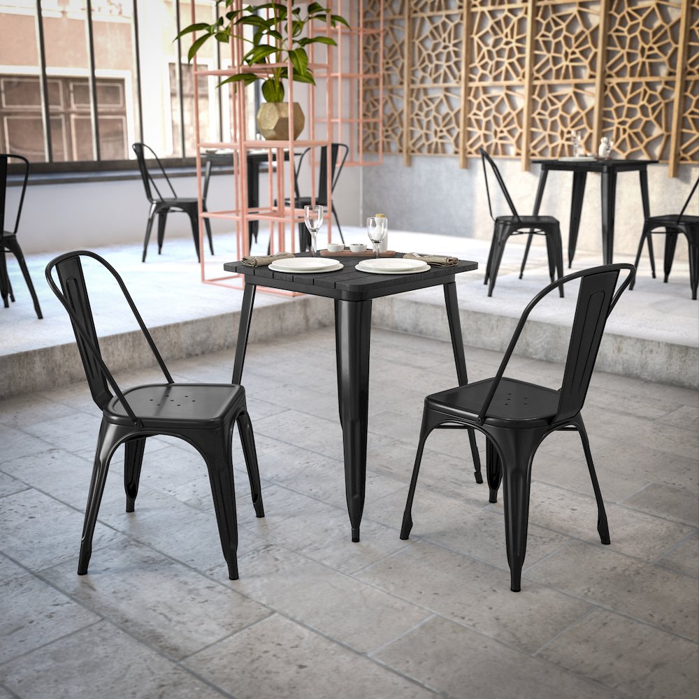 Contemporary 23.75" Square Commercial Dining Table for 2. Picture 7