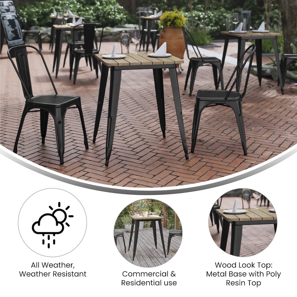 Contemporary 23.75" Square Commercial Dining Table for 2. Picture 4