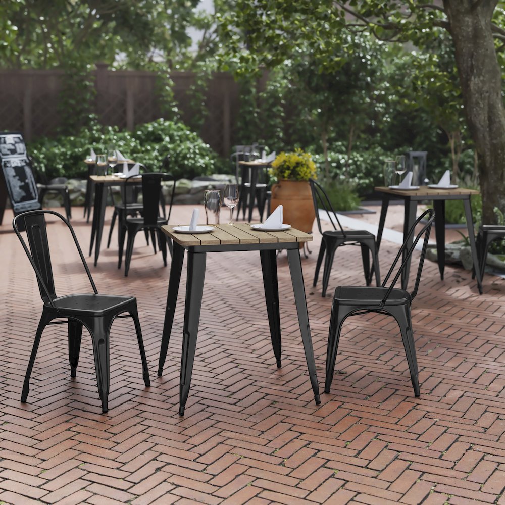 Contemporary 23.75" Square Commercial Dining Table for 2. Picture 2