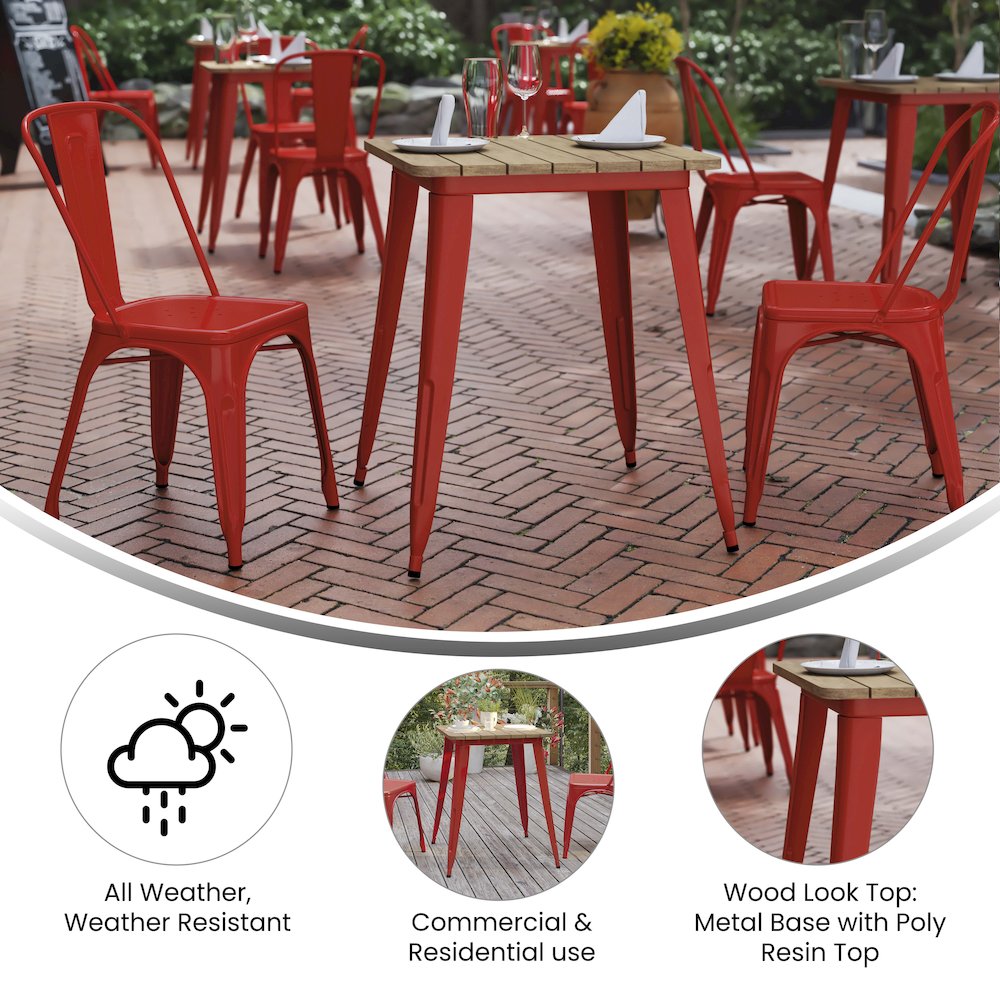 Contemporary 23.75" Square Commercial Dining Table for 2. Picture 4