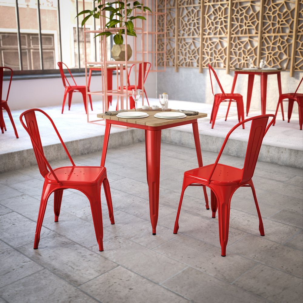 Contemporary 23.75" Square Commercial Dining Table for 2. Picture 7