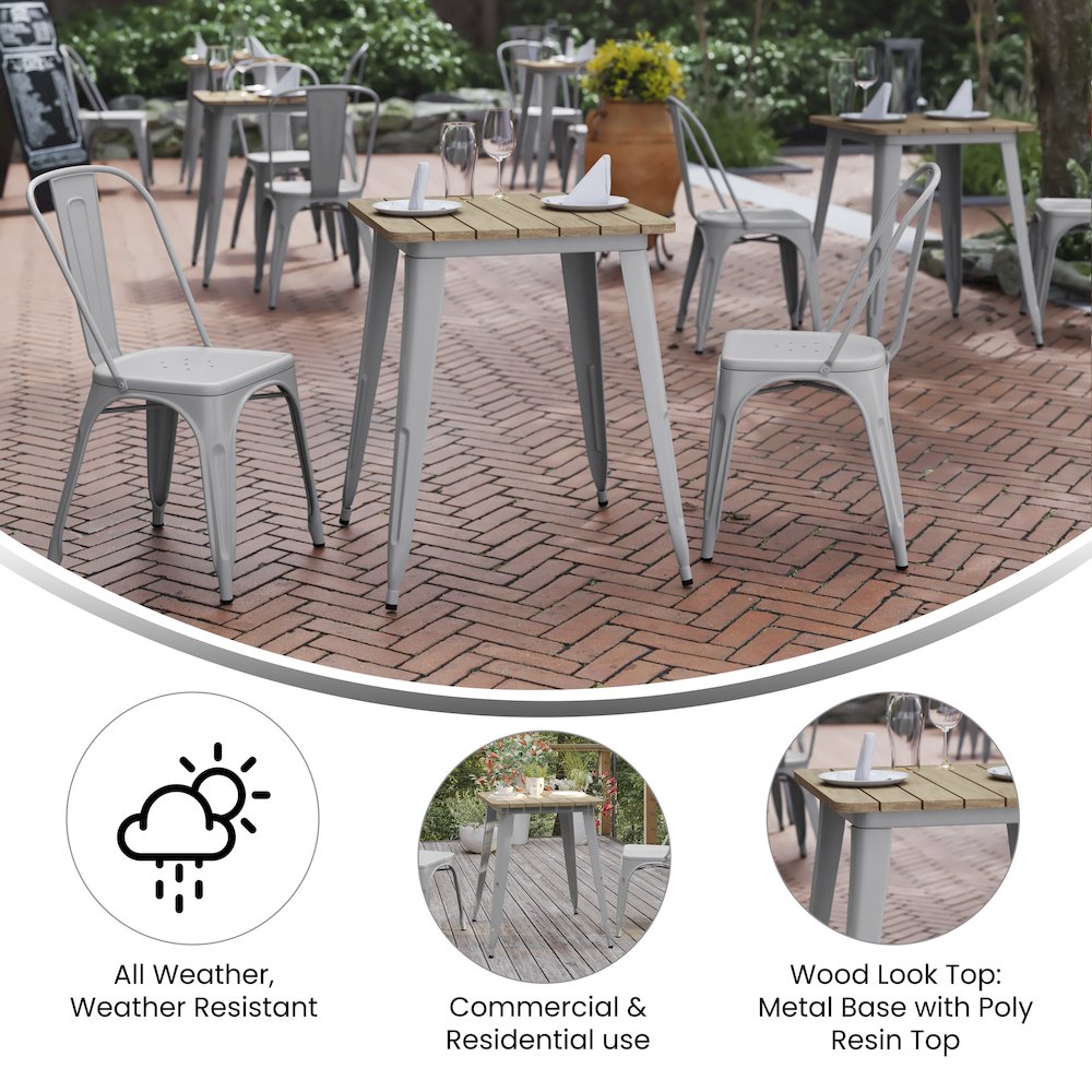 Contemporary 23.75" Square Commercial Dining Table for 2. Picture 4