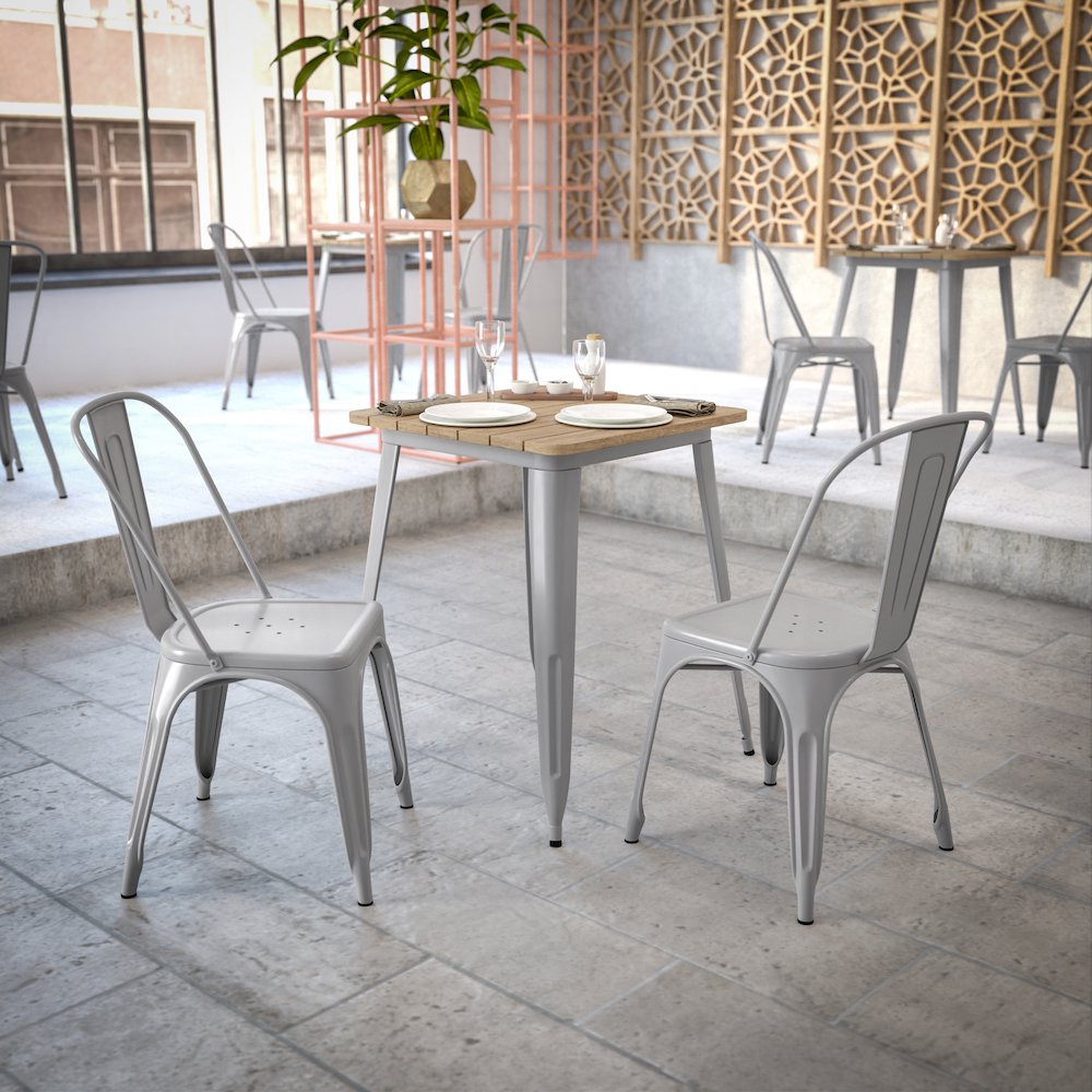 Contemporary 23.75" Square Commercial Dining Table for 2. Picture 7