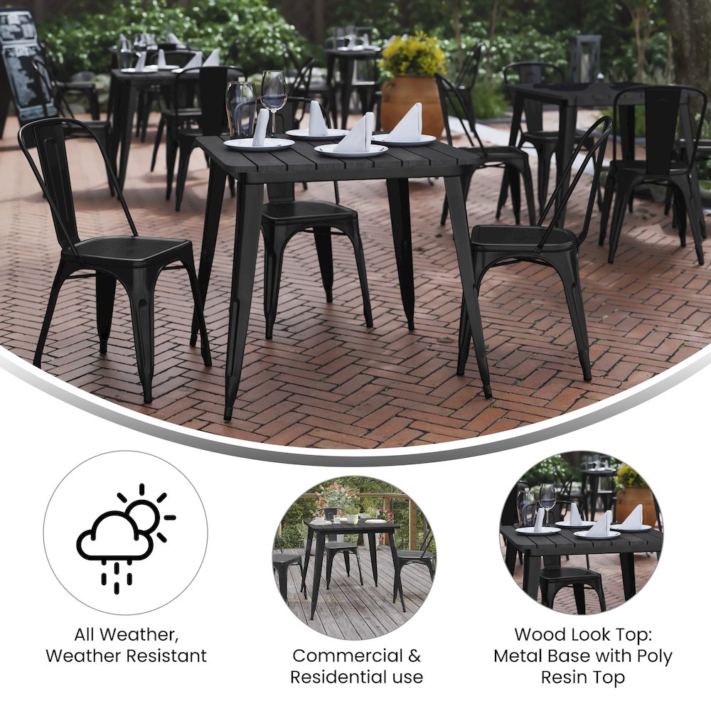 Contemporary 31.5" Square Commercial Dining Table for 4. Picture 4