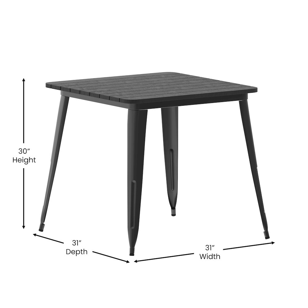 Contemporary 31.5" Square Commercial Dining Table for 4. Picture 5