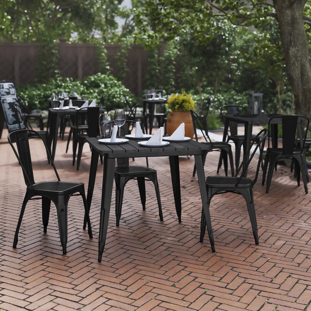 Contemporary 31.5" Square Commercial Dining Table for 4. Picture 2