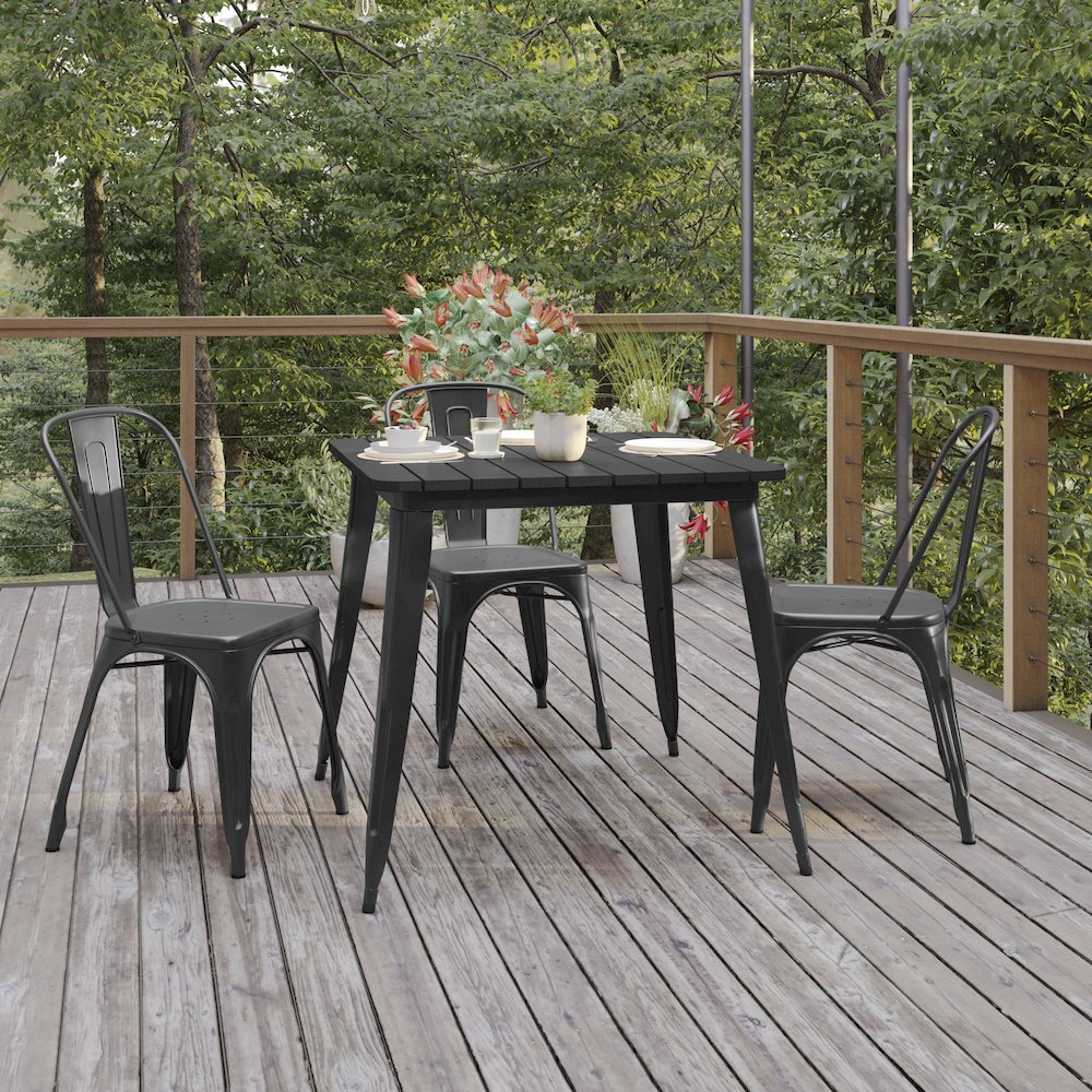 Contemporary 31.5" Square Commercial Dining Table for 4. Picture 6