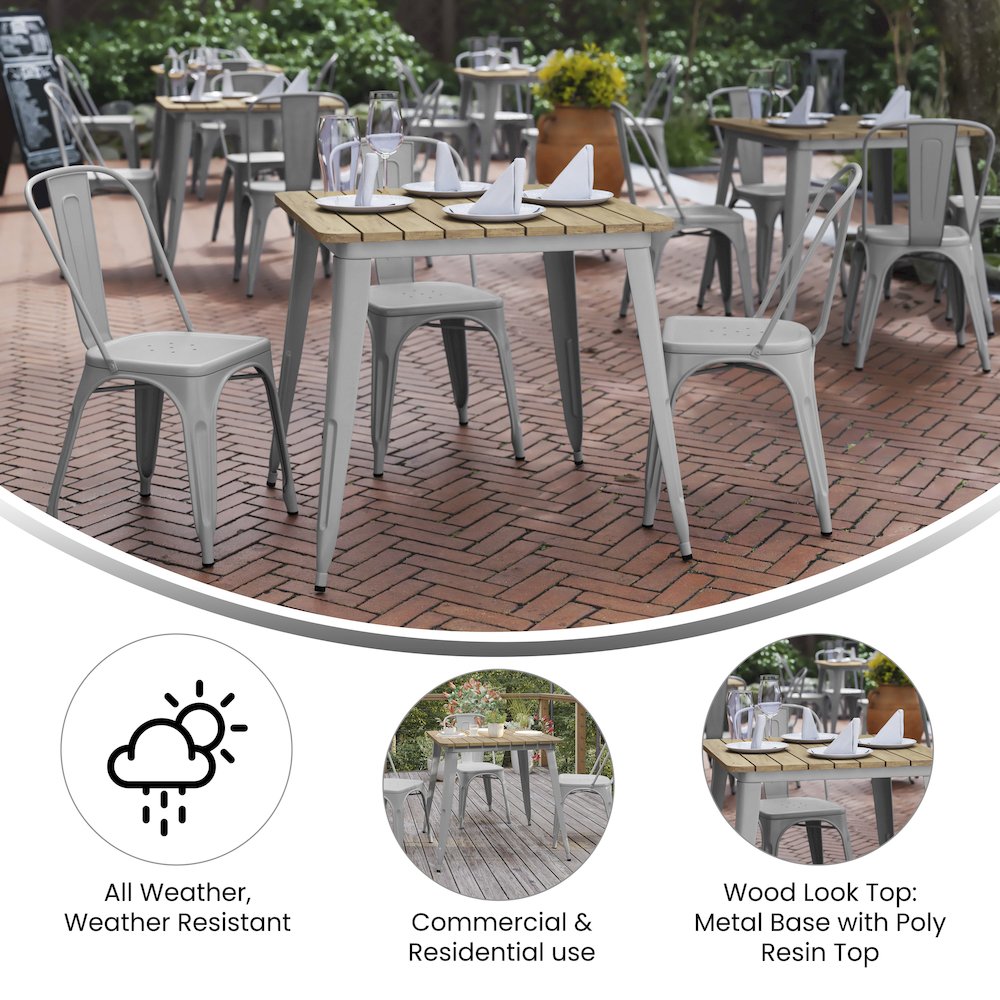 Contemporary 31.5" Square Commercial Dining Table for 4. Picture 4