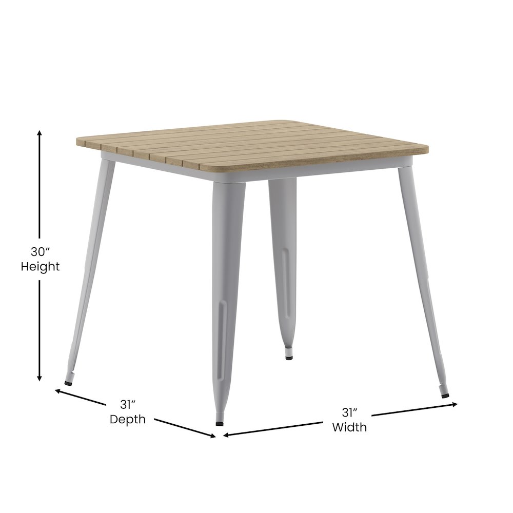 Contemporary 31.5" Square Commercial Dining Table for 4. Picture 5