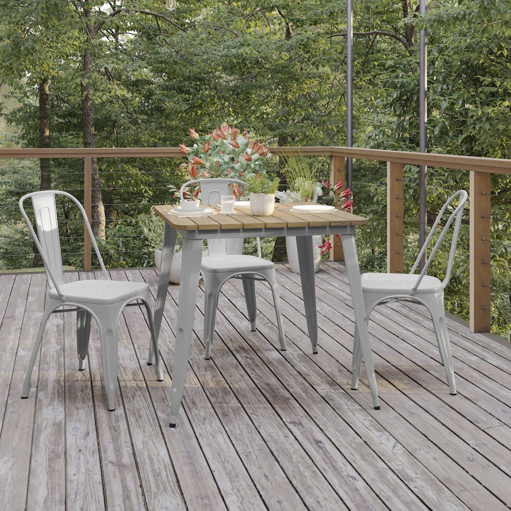 Contemporary 31.5" Square Commercial Dining Table for 4. Picture 6