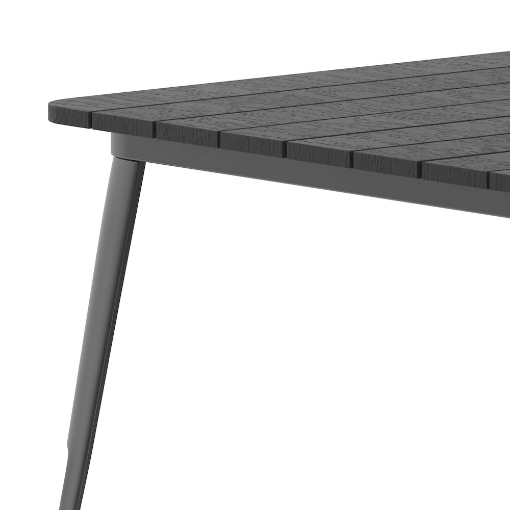 Contemporary 36" Square Commercial Dining Table for 4 with Umbrella Hole. Picture 8