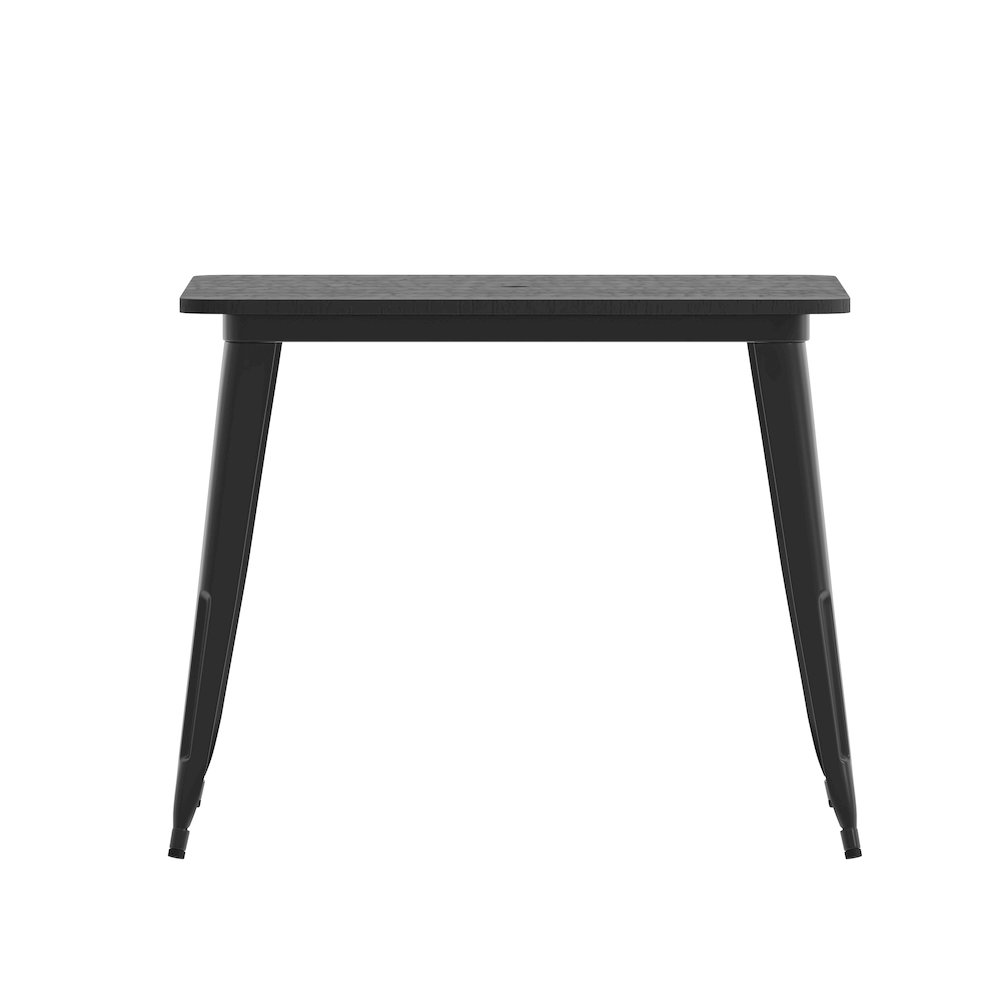 Contemporary 36" Square Commercial Dining Table for 4 with Umbrella Hole. Picture 10