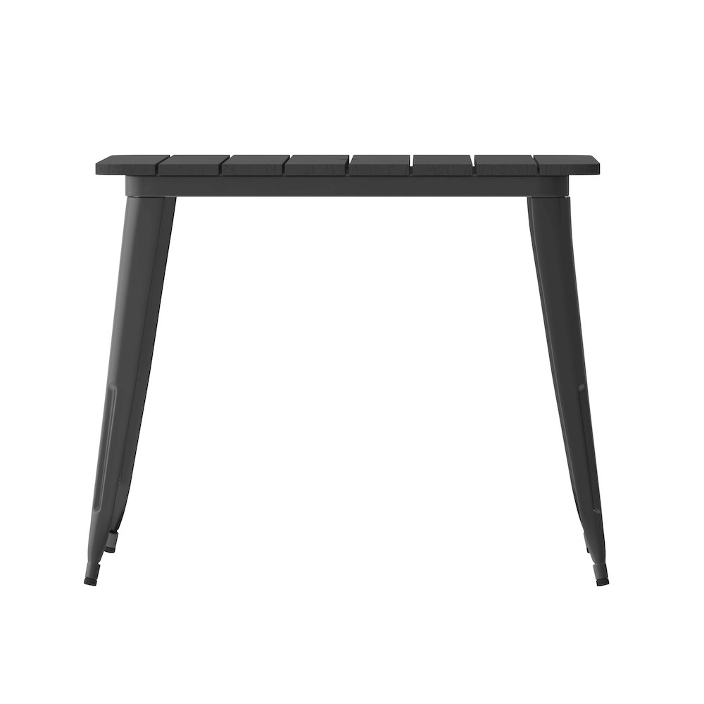 Contemporary 36" Square Commercial Dining Table for 4 with Umbrella Hole. Picture 9