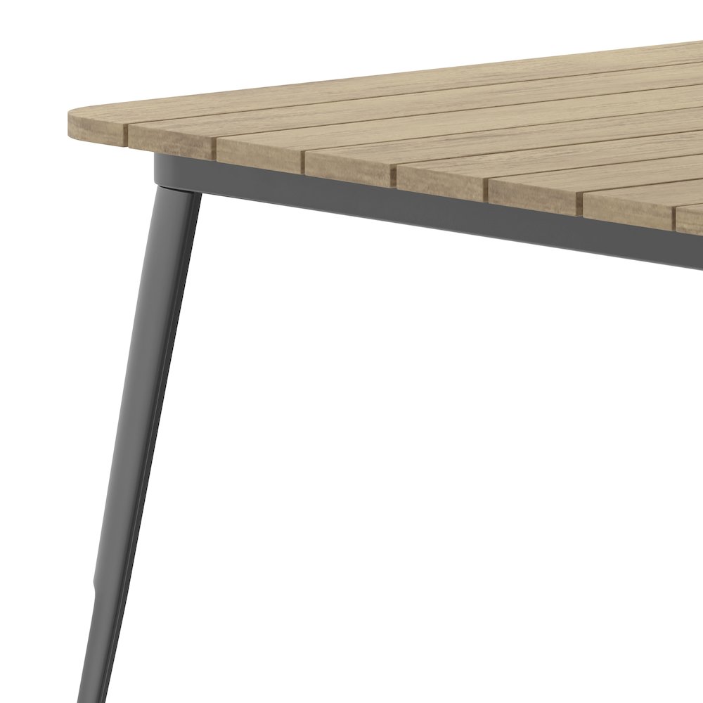 Contemporary 36" Square Commercial Dining Table for 4 with Umbrella Hole. Picture 8