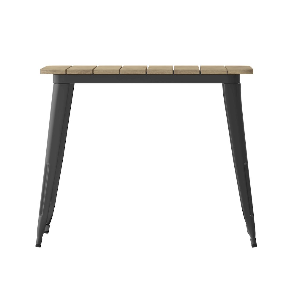 Contemporary 36" Square Commercial Dining Table for 4 with Umbrella Hole. Picture 9