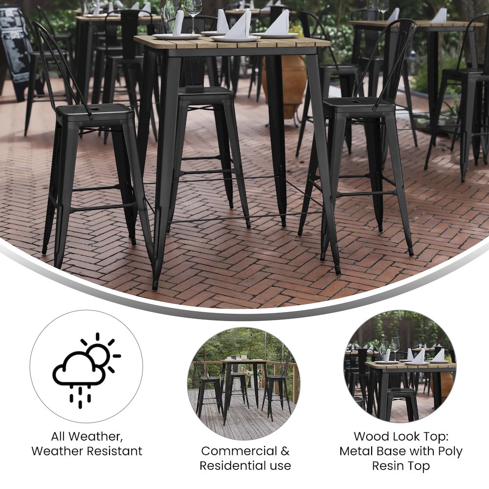 Contemporary 31.5" Square Commercial Bar Height Dining Table for 4. Picture 4