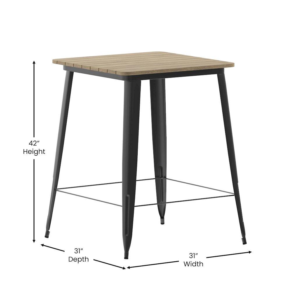 Contemporary 31.5" Square Commercial Bar Height Dining Table for 4. Picture 5