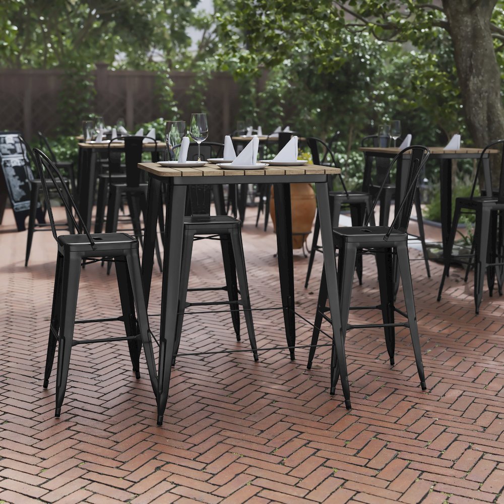 Contemporary 31.5" Square Commercial Bar Height Dining Table for 4. Picture 2