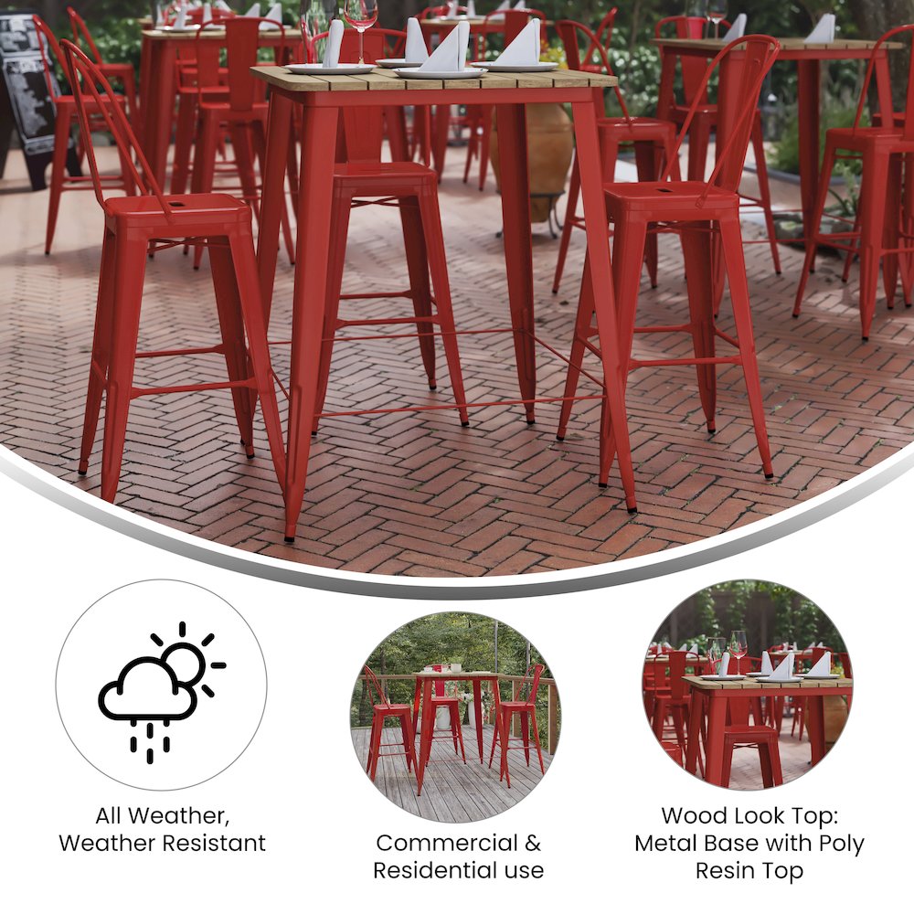 Contemporary 31.5" Square Commercial Bar Height Dining Table for 4. Picture 4