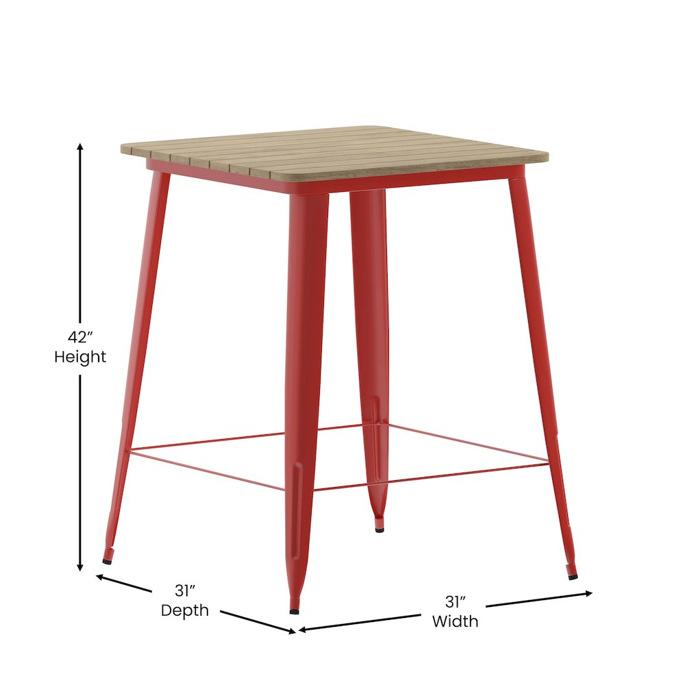 Contemporary 31.5" Square Commercial Bar Height Dining Table for 4. Picture 5