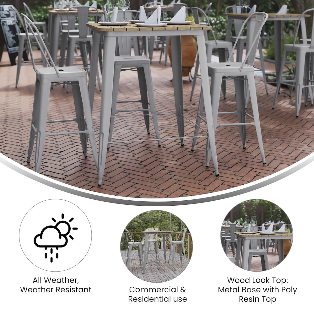 Contemporary 31.5" Square Commercial Bar Height Dining Table for 4. Picture 4