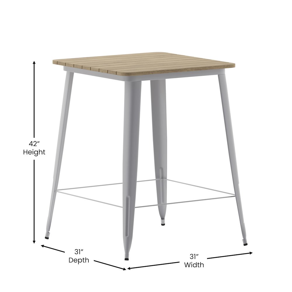 Contemporary 31.5" Square Commercial Bar Height Dining Table for 4. Picture 5