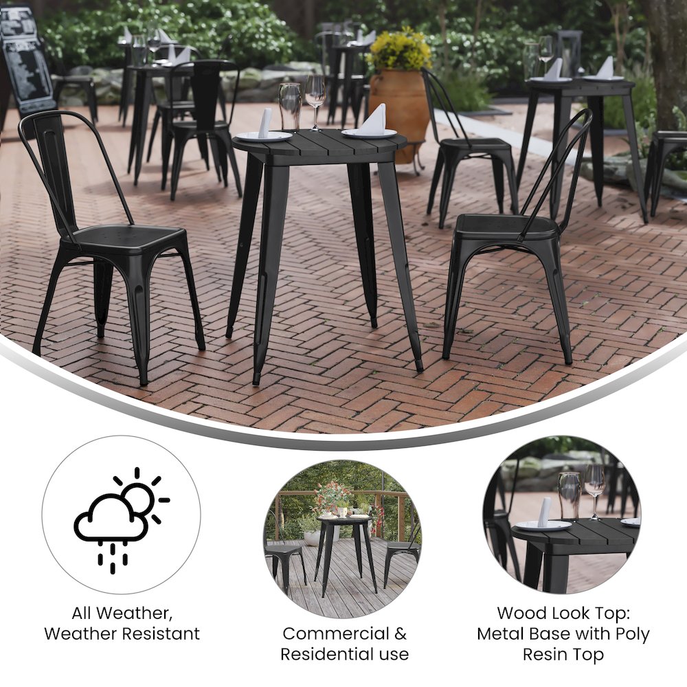 Contemporary 23.75" Round Commercial Dining Table for 2. Picture 4