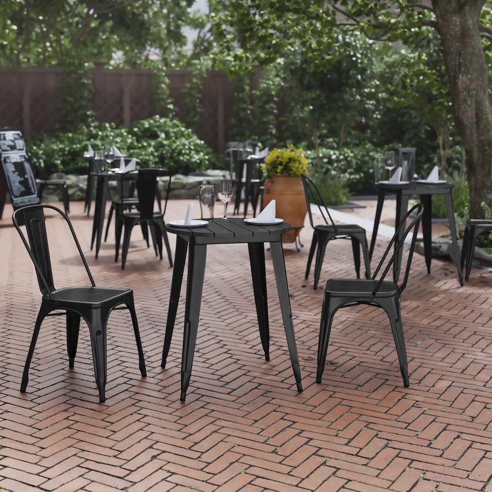 Contemporary 23.75" Round Commercial Dining Table for 2. Picture 2
