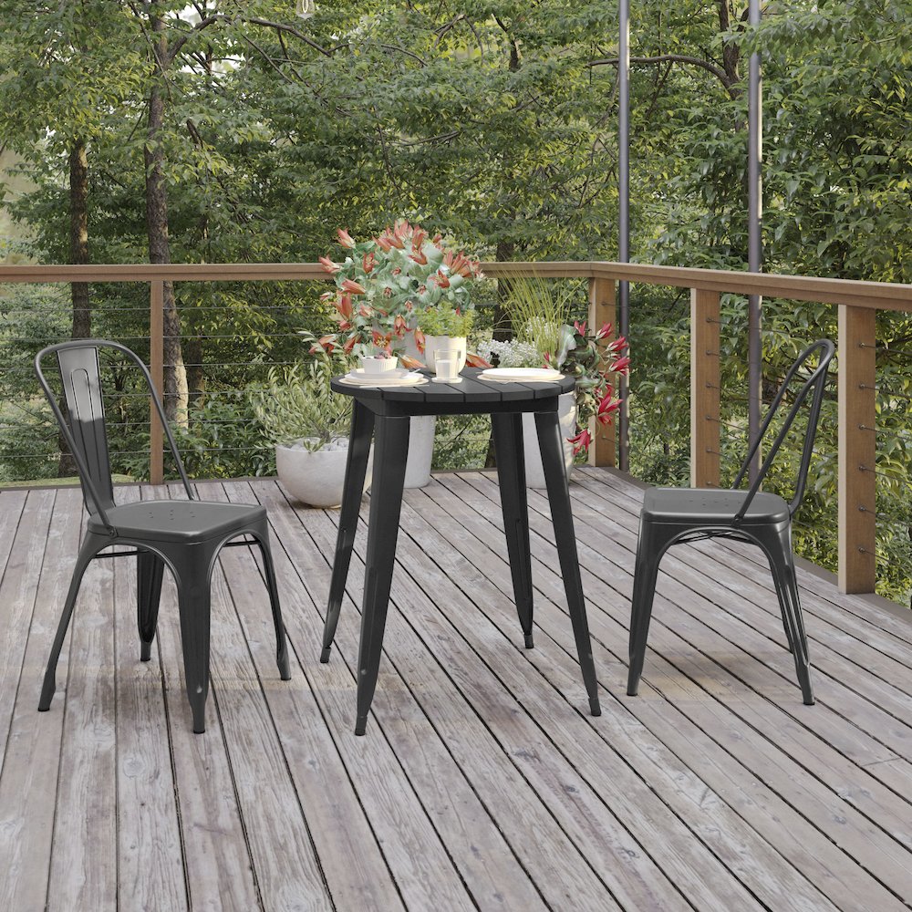 Contemporary 23.75" Round Commercial Dining Table for 2. Picture 6