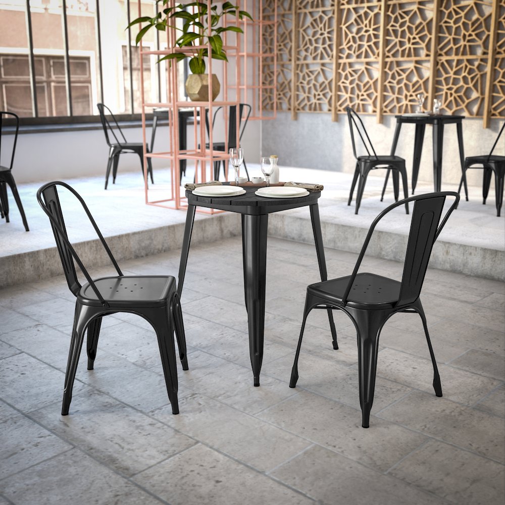 Contemporary 23.75" Round Commercial Dining Table for 2. Picture 7