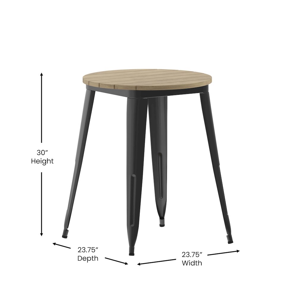 Contemporary 23.75" Round Commercial Dining Table for 2. Picture 5