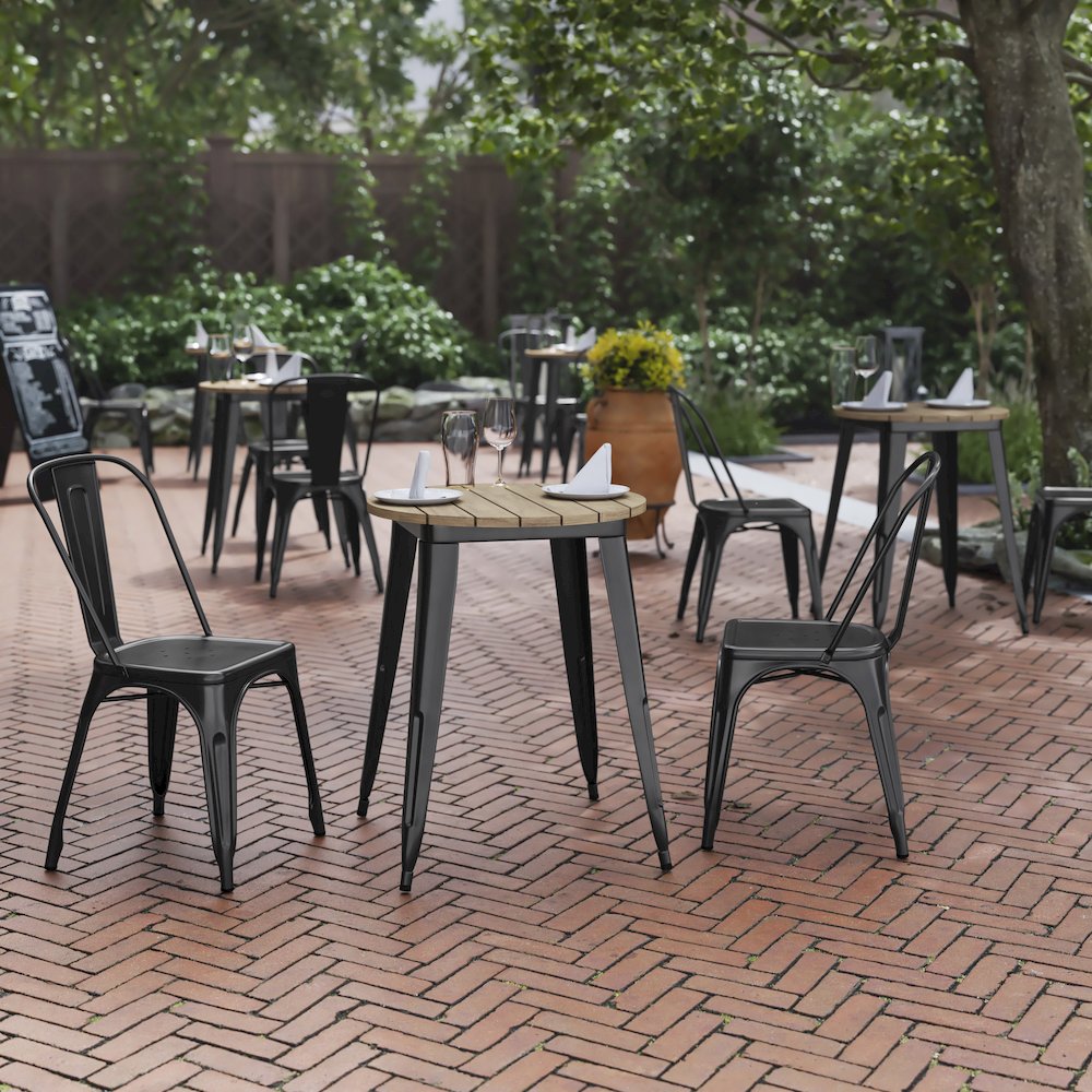 Contemporary 23.75" Round Commercial Dining Table for 2. Picture 2