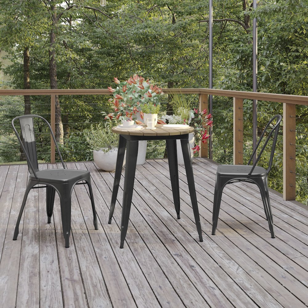 Contemporary 23.75" Round Commercial Dining Table for 2. Picture 6